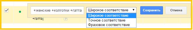 широкое соответствие в контекстной рекламе